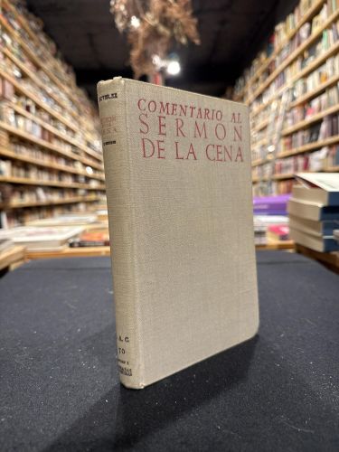 Portada del libro de Comentario al Sermón de la Cena
