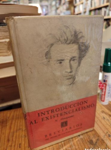Portada do libro de INTRODUCCION AL EXISTENCIALISMO. ABBAGNANO. DIBUJO Y FIRMA DE PATIÑO