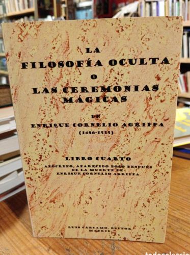 Portada do libro de Agrippa, La filosofía oculta o las ceremonias mágicas