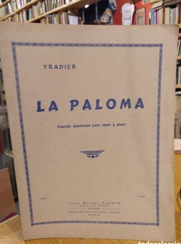 Portada do libro de Yradier, La paloma