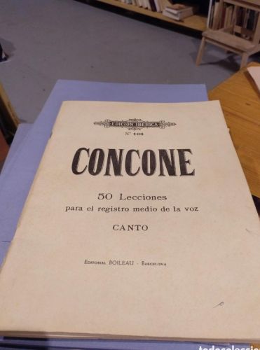 Portada do libro de Concone, 50 lecciones para el registro medio de la voz