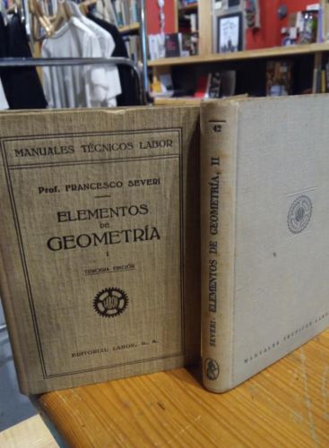 Portada do libro de ELEMENTOS DE GEOMETRIA. SEVERI. 2 TOMOS