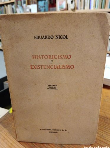Portada do libro de Nicol, Historicismo y existencialismo