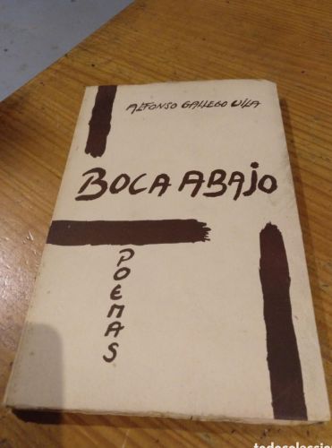 Portada do libro de Alfonso Gallego, Boca abajo (firmado)