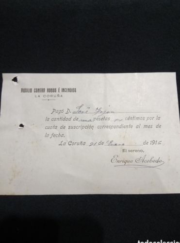 Portada do libro de SUSCRIPCION AUXILIO CONTRA ROBOS É INCENDIOS. LA CORUÑA. 1916