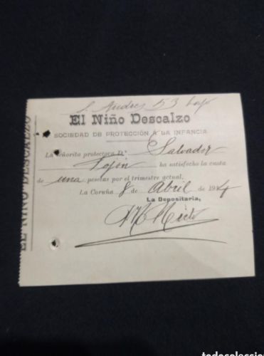 Portada do libro de SUSCRIPCION EL NIÑO DESCALZO. SOCIEDAD DE PROTECCION A LA INFANCIA. LA CORUÑA. 1914