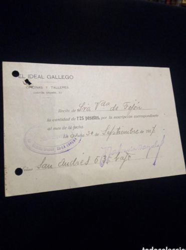 Portada do libro de SUSCRIPCION PERIODICO EL IDEAL GALLEGO. AÓ 1917