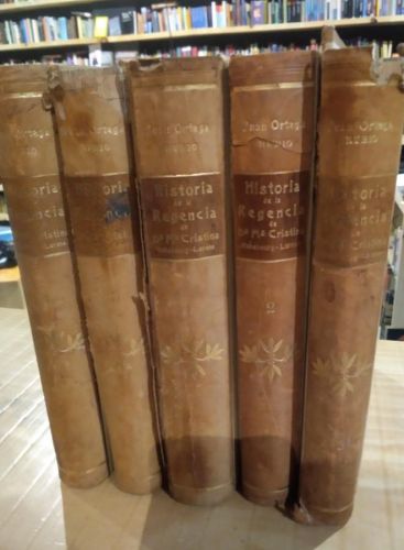Portada del libro de HISTORIA DE LA REGENCIA DE MARIA CRISTINA HABSBOURG-LORENA . JUAN ORTEGA RUBIO. 5 TOMOS