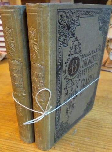 Portada del libro de VIDAS DE LOS ESPAÑOLES CÉLEBRES. MANUEL JOSE QUINTANA. 1898. 2 VOL. BIBLIOTECA NACIONAL