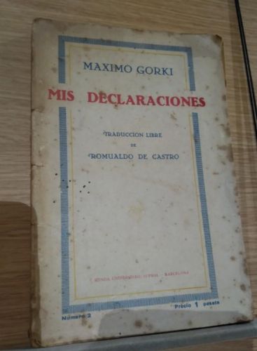 Portada del libro de MIS DECLARACIONES. MAXIMO GORKI