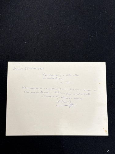 Portada do libro de Carta manuscrita de Ramón Otero Pedrayo 