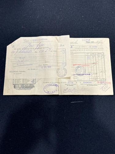 Portada do libro de Conocimiento de embarque original Ybarra y Compañía – Año 1926 – Bilbao a La Coruña – Documento marítimo