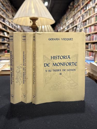 Portada del libro de Historia de Monforte y su tierra de Lemos (3 volúmenes)