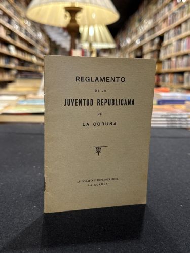 Portada do libro de Reglamento de la Juventud Republicana de La Coruña