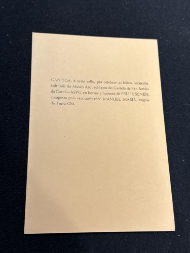 Portada do libro de Cantiga, ó xeito vello... (Asinado polo autor)