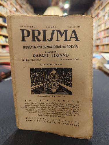 Portada do libro de PRISMA. vol II num 2 . París. Junio 1922. revista internacional de poesía