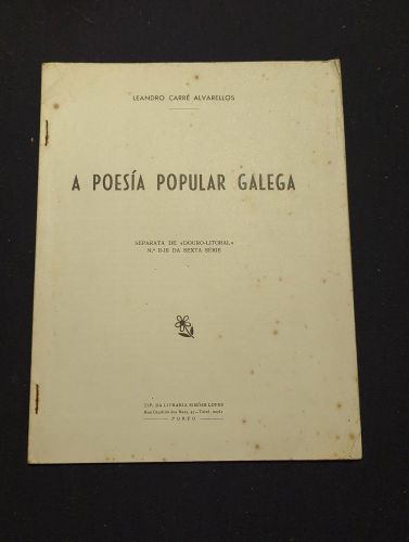 Portada do libro de A poesía popular galega (Adicado polo autor)