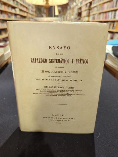 Portada do libro de Ensayo de un catálogo sistemático y crítico de algunos libros, folletos y papeles así impreos como manuscritos...