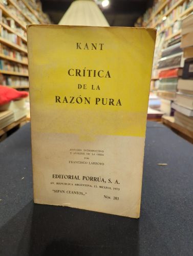 Portada do libro de Crítica de la razón pura