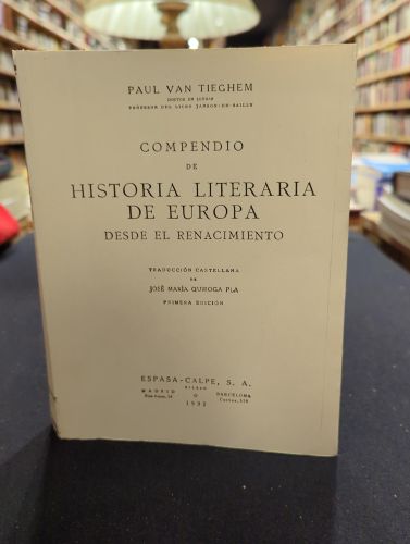 Portada del libro de Compendio de historia literaria de Europa desde el Renacimiento