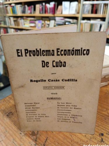 Portada do libro de Rogelio Casás Cadilla El problema económico de Cuba