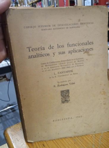Portada do libro de TEORIA DE LOS FUNCIONALES ANALITICOS Y SUS APLICACIONES