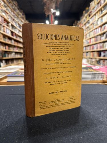 Portada do libro de Soluciones analíticas de los ejercicios y problemas contenidos en las siguientes obras del autor