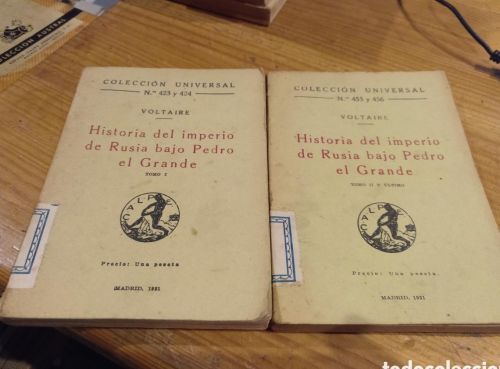 Portada del libro de Voltaire Historia del imperio de Rusia bajo Pedro el Grande (1921)