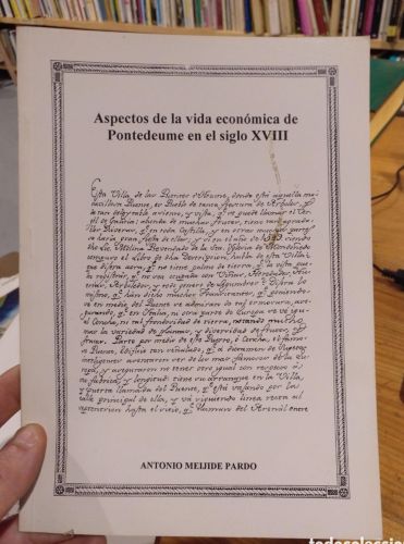 Portada del libro de Meijide Aspectos de la vida económica de Pontedeume en el siglo XVIII