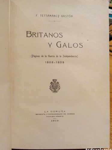 Portada do libro de Tettamancy, Britanos y Galos (1910)